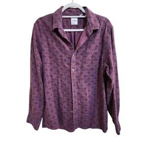 Men's ROWM Long Sleeved Button Down Aztec Shirt Size Large